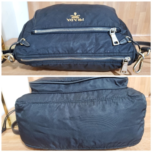 PRADA Saffiano Tessuto Nylon Crossbody Bag Black - Picture 9 of 14